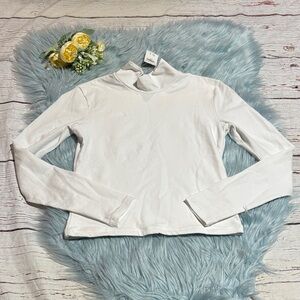 NWT Abercrombie & Fitch Soft A&F Collection White Mockneck Long Sleeve Top sz S